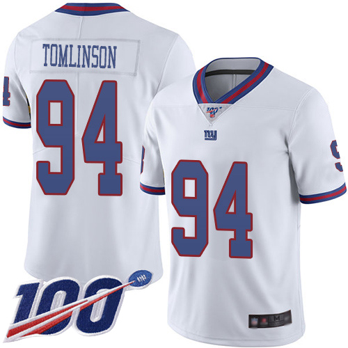Men New York Giants #94 Dalvin Tomlinson Limited White Rush Vapor Untouchable 100th Season Football NFL Jersey->new york giants->NFL Jersey